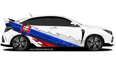 Autotattoo die Fahne der Slowakei