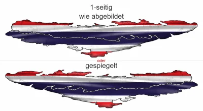 Autoaufkleber die Flagge Thailands - Ansicht Ausrichtung