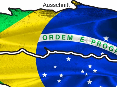 Autoaufkleber mit der Fahne von Brasilien - Ansicht Ausschnitt