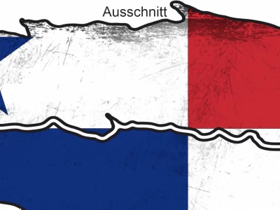 Autoaufkleber mit der Fahne von Panama - Ansicht Ausschnitt