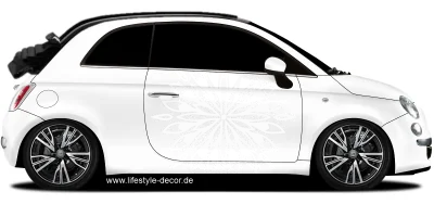 Autotattoo Hindu Mandala auf hellem PKW - Ansicht Farbauswahl