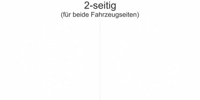 Autoaufkleber mit Mandalamotiv - Ansicht zweiseitig für beide Fahrzeugseiten und Farbauswahl