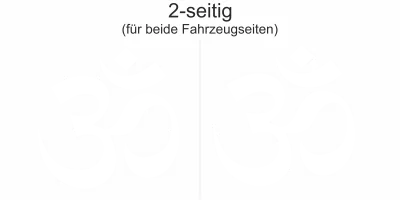 Autotattoo Om - Ansicht beide Fahrzeugseiten und Farbauswahl