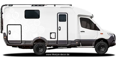 Autotattoo Retro Ornament auf hellem Camper - Ansicht Farbauswahl