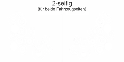 Autotattoo Retro Ornament - Ansicht zweiseitig für beide Fahrzeugseiten und Farbauswahl