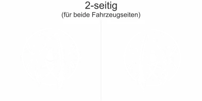 Autoaufkleber mit Traumfänger - Ansicht zweiseitig für beide Fahrzeugseiten und Farbauswahl