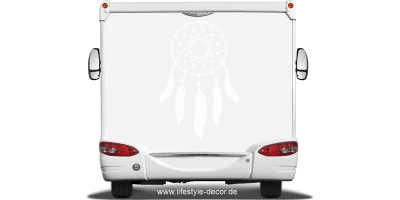 Traumfänger Motiv als Autoaufkleber auf Heck von Wohnmobil oder Wohnwagen - Ansicht Farbauswahl