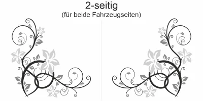 Bunter Auto Aufkleber Stilvolles Ornament - Ansicht zweiseitig für beide Fahrzeugseiten