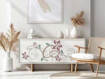 Möbeltattoo mit tollem buntem stilvollem Ornament