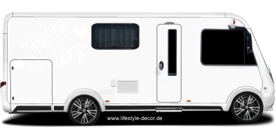 Camper mit Herz Aufkleber