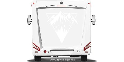 Camperaufkleber Sterne Mond und Berge