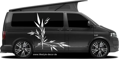 Autodecor Bambus auf dunklem Camper - Ansicht Farbauswahl