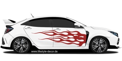 Cartattoo Flammenaufkleber auf derSeite