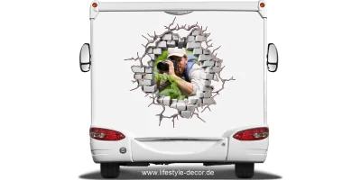 Eigenes Foto als Autofolie Loch in der Wand