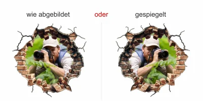 Eigenes Foto als Autofolie Loch in der Steinwand - Ansicht Ausrichtung