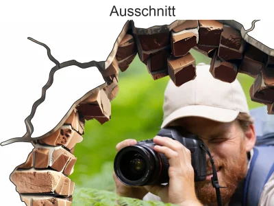 Eigenes Foto als Autofolie Loch in der Steinwand - Ansicht Ausschnitt