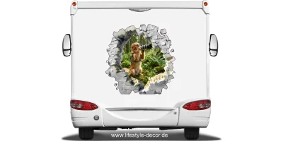 Eigenes Foto als Autofolie Loch in der Wand mit Hund