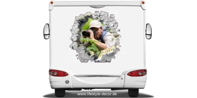 Eigenes Foto als Autofolie Loch in der Wand