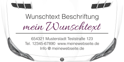 Fahrzeugbeschriftung Textblock | 04a auf Motorhaube
