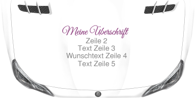 Fahrzeugbeschriftung Textblock | 05 auf Motorhaube
