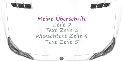 Fahrzeugbeschriftung Textblock | 11 auf Motorhaube