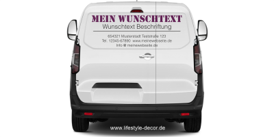 Fahrzeugbeschriftung Textblock | 015a auf Heck von Transporter