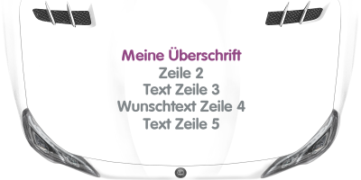 Fahrzeugbeschriftung Textblock | 17 auf Motorhaube