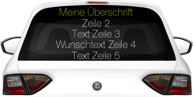 Fahrzeugbeschriftung Textblock | 24 auf Heckscheibe