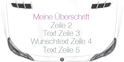 Fahrzeugbeschriftung Textblock | 24 auf Motorhaube