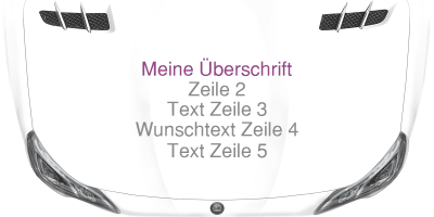 Fahrzeugbeschriftung Textblock | 26 auf Motorhaube