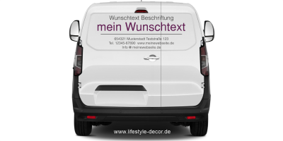 Fahrzeugbeschriftung Textblock | 26a auf Heck von Transporter