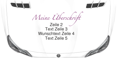 Fahrzeugwerbung Adresse 01 auf Motorhaube
