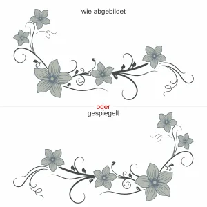 untes Wandtattoo mit Blumenwind Ornament - Ansicht Ausrichtung