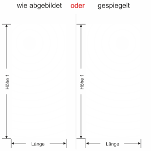 Fensterbanner Kreismotiv - Ansicht Ausrichtung und Farbauswahl