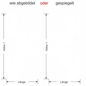 Glasbanner RetrokreiseGlasbanner Retrokreise - Ansicht Ausrichtung mit Farbauswahl