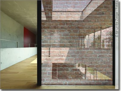 Glasbild Backstein Mauer