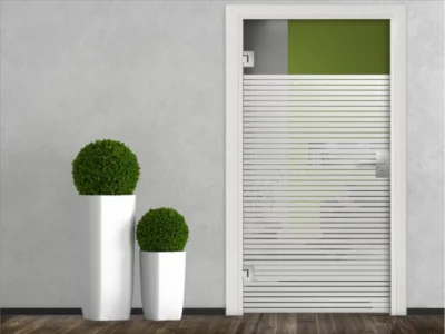 Fensterfolie Streifen 3/0,5 auf Glastür