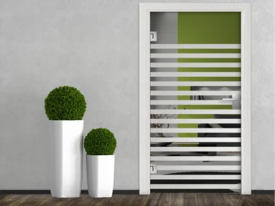 Fensterfolie Streifen 5/5 auf Glastür