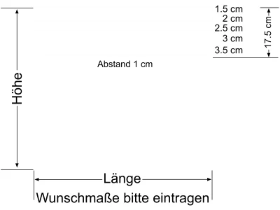 Fensterfolie Streifen Verlauf 17,5/1 - Ansicht Farbauswahl und Anleitung zur Größenberechnung