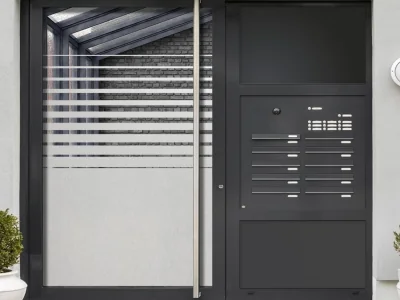 Fensterfolie Verlauf auf Haustür