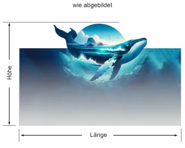 Fensterfolie Wal im Wasser mit Insel - Ansicht Ausrichtung wie abgebildet