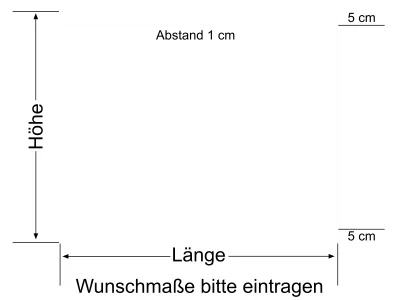 Fensterfolie Zwei Streifen 5/1 - Ansicht Farbauswahl und Anleitung zur Größenberechnung