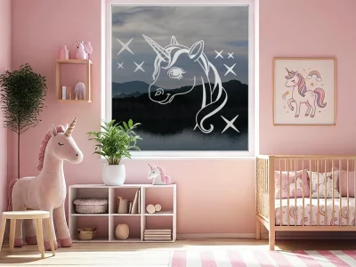 Aufkleber für Glas Einhorn