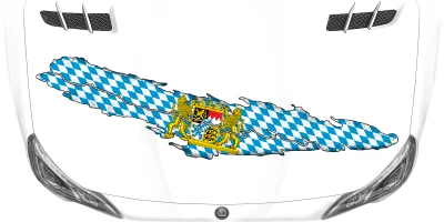 Flagge Bayern als Autoaufkleber auf Motorhaube