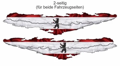 Flagge Berlin Autoaufkleber für beide Fahrzeugseiten