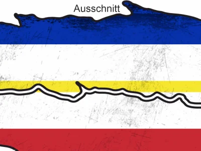 Flagge Mecklenburg-Vorpommern Autoaufkleber - Ansicht Ausschnitt