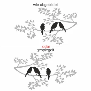Ast mit Vögeln als dekorative Wandgarderobe - Ansicht Ausrichtung