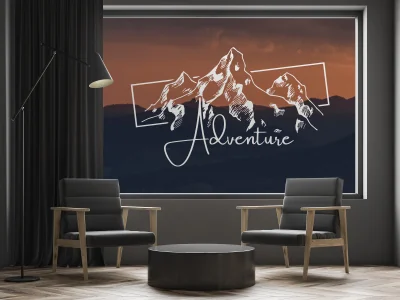 Glasaufkleber Adventure Mountains