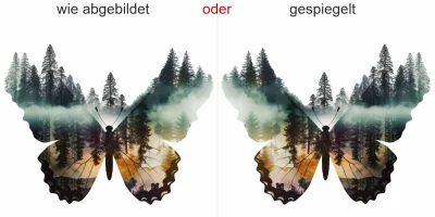 Glasaufkleber Schmetterling Walddesign - Ansicht Ausrichtung