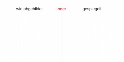 Glasaufkleber Skyline - Ansicht Ausrichtung und Farbauswahl
